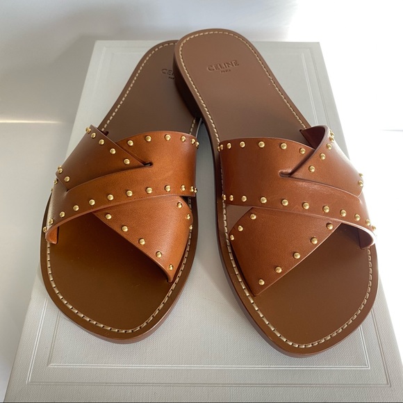 NIB CELINE LERINS CRISS CROSS SLIDES - Picture 3 of 11